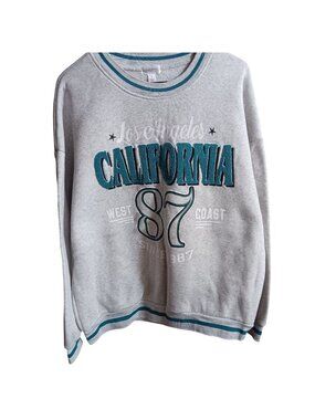 Large Range Kiss Los Angeles California 87 Graphic Sweatshirt Size L Gray